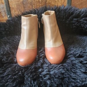 Hermes boots size 38. Used Soft Leather Two-tone Color Women's Ankle Boots